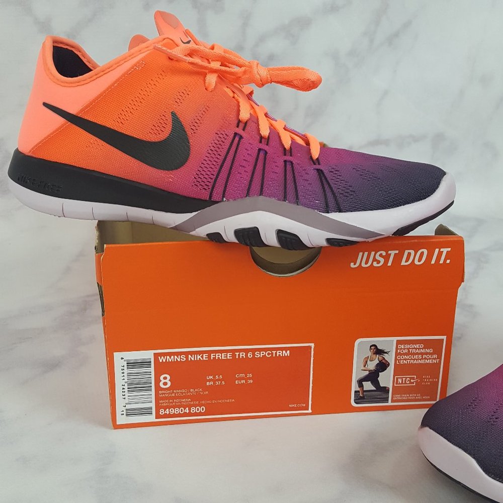 NIKE Free TR 6 Spectrum Orange & Purple Sneakers - Picture 4 of 12